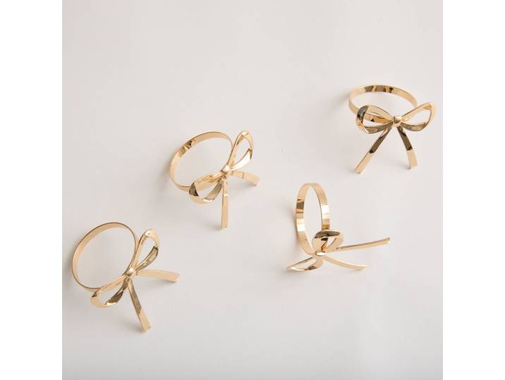 Rond de serviette décoratif en métal - lot de 4 - Blancheporte