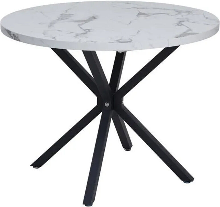 Fairmont Park Adorna Round Wood Top Dining Table with Iron Base Black
