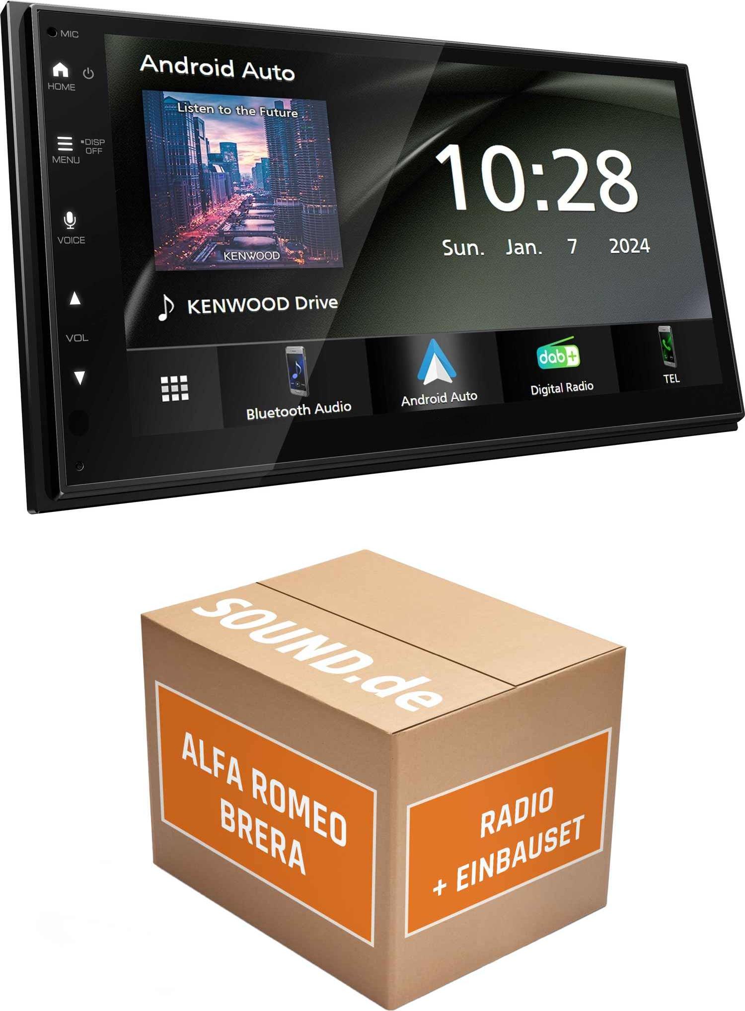 Autoradio Einbaupaket Kenwood DMX5023DABS passend für Alfa Romeo Brera + Navigation | Apple Carplay Android Auto APP Spiegelung