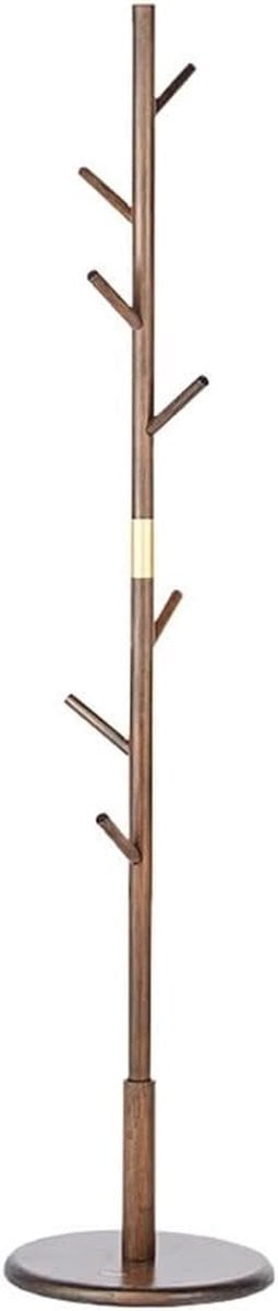 Houten staande kapstok kledingboom voor jassen en accessoires, Houtkleurig, Hoogte: 175 cm