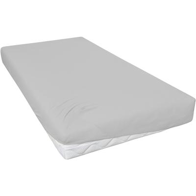Spannbettlaken PRIMERA "Luxus-Satin", silber, B:100cm L:200cm, Satin, Obermaterial: 100% Baumwolle, Bettlaken, Spannbettlaken, in hochwertiger Qualität