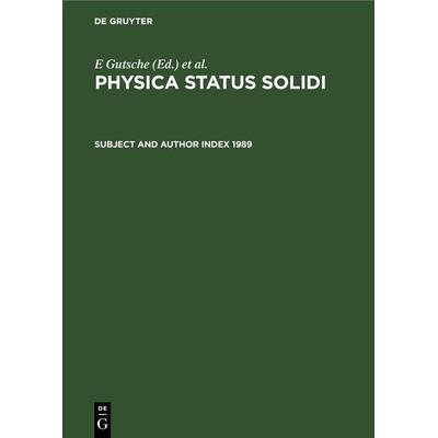 Subject and Author Index 1989, Gebundene Ausgabe von , De Gruyter, 978-3-11-248405-0