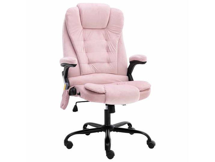 vidaXL Massage-Bürostuhl Rosa Samt