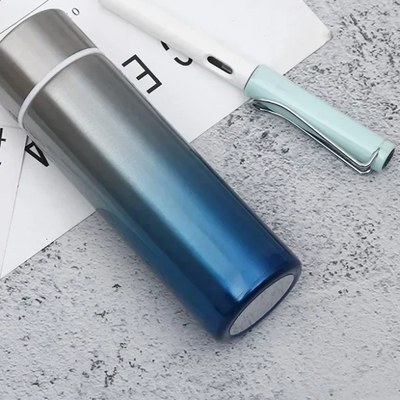 Uplifted Trends Mini Thermos Bottle Stainless Steel Travel Coffee Flask blue B