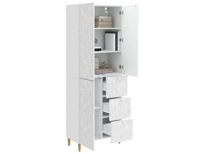 KTHLBRH Schrank weiß glänzend 3 Türen 3 Schubladen Modular, platzsparend, Verwendung im Innen- und Außenbereich, 3 Einlegeböden, Montage erforderlich