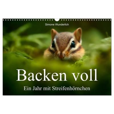 Backen voll - Ein Jahr mit Streifenhörnchen (Wandkalender 2027 DIN A3 quer), CALVENDO Monatskalender
