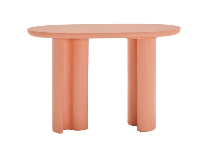 Novel Konsolentisch, Orange, oval, zylindrisch, 35x80x120 cm, Wohnzimmer, Wohnzimmertische, Konsolentische