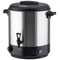 Adler AD 4538 Einkochautomat 28L, elektrischer Edelstahl Einkochtopf mit Zapfhahn, Warmhaltefunktion, 30-110 °C, Glühweinkocher, Getränkespender, Suppenwärmer, 3000W