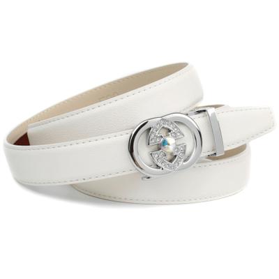 Ledergürtel ANTHONI CROWN, Damen, Gr. 80, weiß, Leder, unifarben, Gürtel Ledergürtel, Eleganter Klassiker in schwarz mit Glitzersteinen