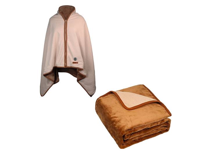 Plaid & Poncho chauffant 2-en1 - NOOMA TERRAILLON