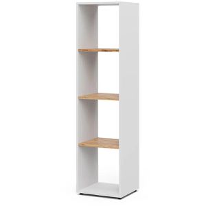 Vicco Bücherregal Ludus, weiß / eiche, aus Holz, 4 Fächer, 37 x 145 x 34cm
