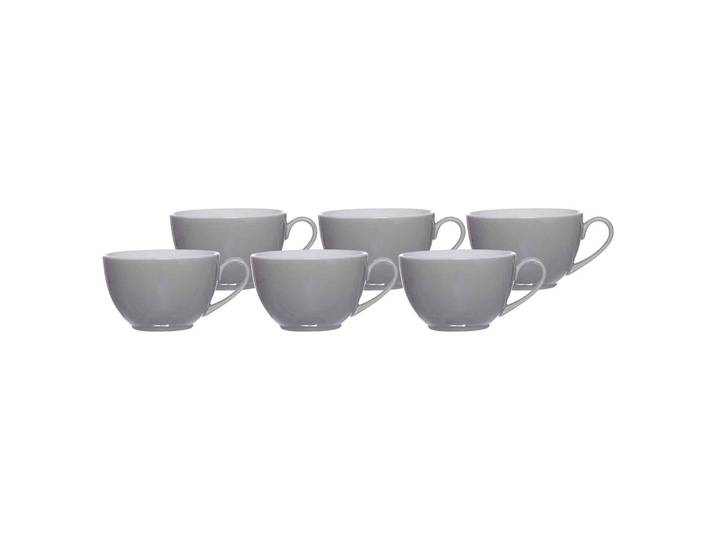 Tasse RITZENHOFF & BREKER Kaffeetassen Doppio 200 ml 6er Set , grau, Porzellan, Trinkgefäße, Tasse