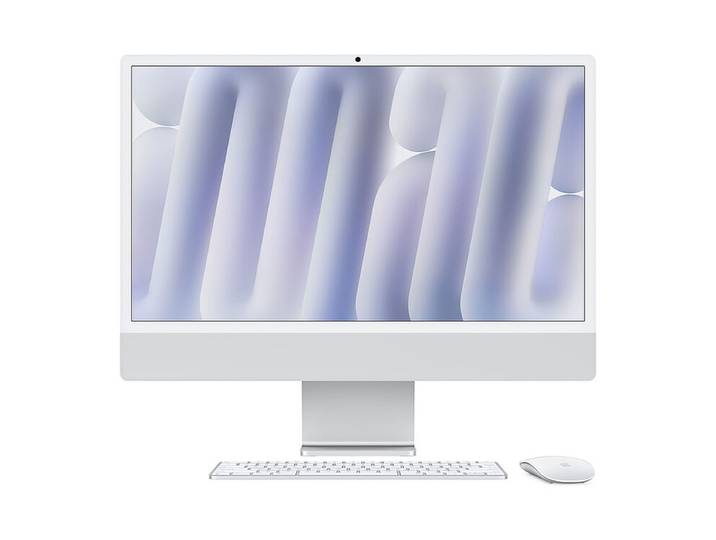 Apple iMac 24 (M4, Retina 4,5K, CPU 8 cœurs/GPU 8 cœurs) 16 GB RAM, 256 GB SSD – Argent