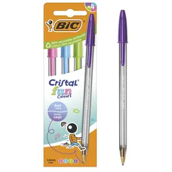 BIC® Cristal Fun Kugelschreiber transparent 0.6 mm Schreibfarbe: Mehrfarbig
