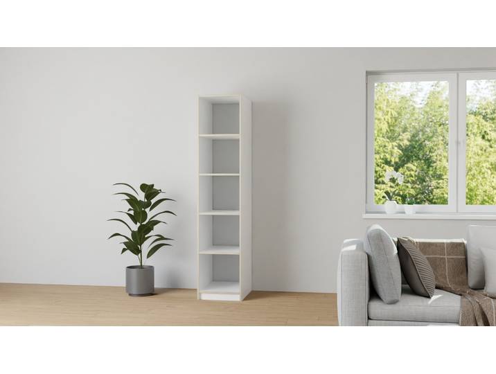 Hohes Bücherregal aus Multiplex Multiplex Multiplex Weiß
