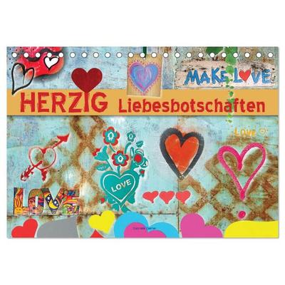 Herzig Liebesbotschaften (Tischkalender 2027 DIN A5 quer), CALVENDO Monatskalender