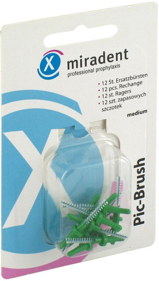 Miradent Interdentalbürsten Pic-Brush Ersatzbürsten medium grün 12stk