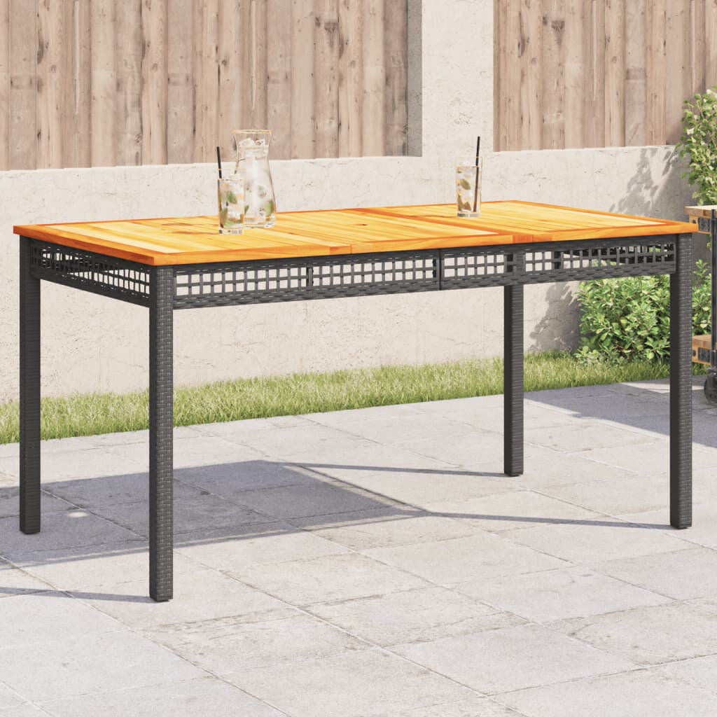 ClassicLiving Swarthmore Solid Wood Metal Outdoor Dining Table Black 75cm H x 80cm W x 140cm D
