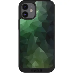 Nivocase Handyhülle für Apple iPhone 12 mini Hülle NIVOpure Case Schwarz Geometric Mosaik Tarnmuster (Apple iPhone 12 mini), Smartphone Hülle, Schwarz