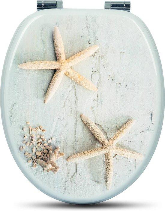 Antibacterieel toiletdeksel met soft-close en koperen coating - MDF, roestvrij staal - B: 37,8 cm, D: 43,8 cm