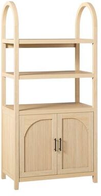 Walker Edison Modern Arched Bookshelf Cabinet with Reeded Doors