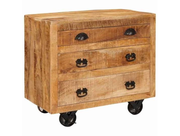 KTHLBRH Seitliches Möbelstück, braun, 70 x 38 x 63 cm, Mango-Massivholz Rustikales Design, großer Schrank, für Wohnzimmer, leicht zu bewegen