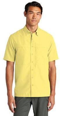 Port Authority W961 Short Sleeve UV Daybreak Shirt in Yellow size 2XL   Polyester