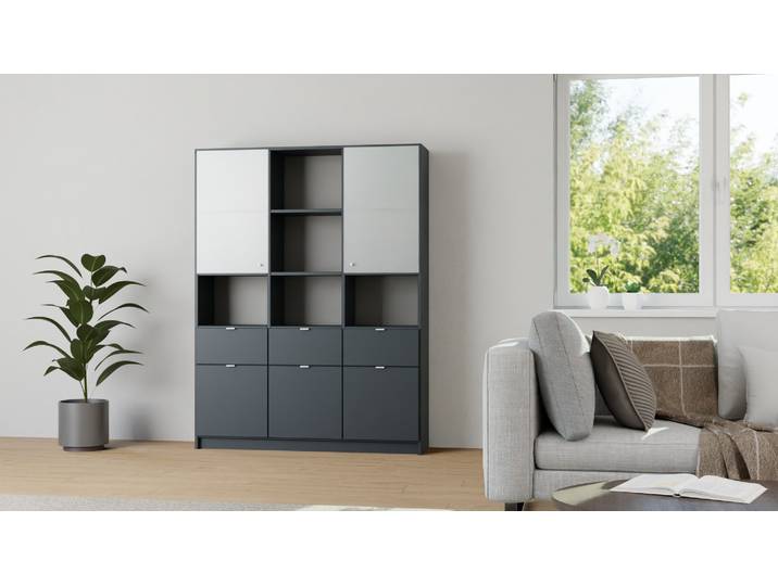 Buffet vaisselier sur mesure Pickawood MDF Peint Gris anthracite RAL&nbsp;7016