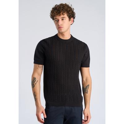Kurzarmshirt LINDBERGH "T-Shirt (Kurzarm) Relaxed Fit", Herren, Gr. M, schwarz, Obermaterial: 100% Baumwolle, lässig geschnitten, Rundhals, Shirts