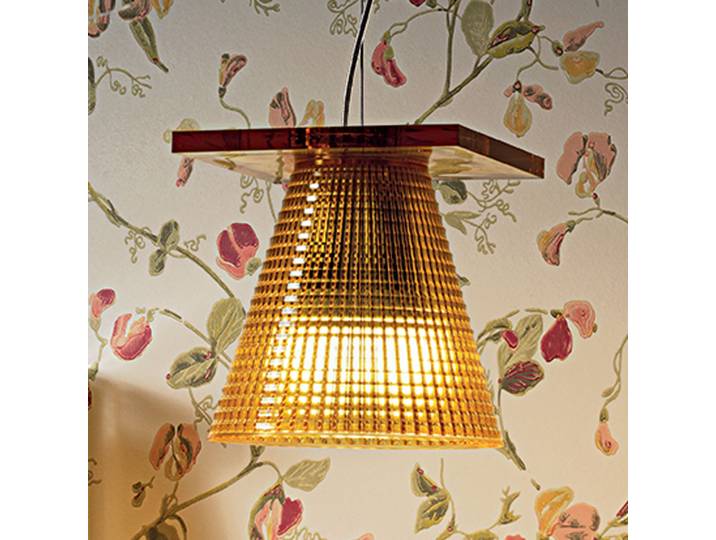 Light Air Pendelleuchte Sculped Bernstein - Kartell Light-Air - Wohnzimmer - Design - Kunststoff - Einflammig