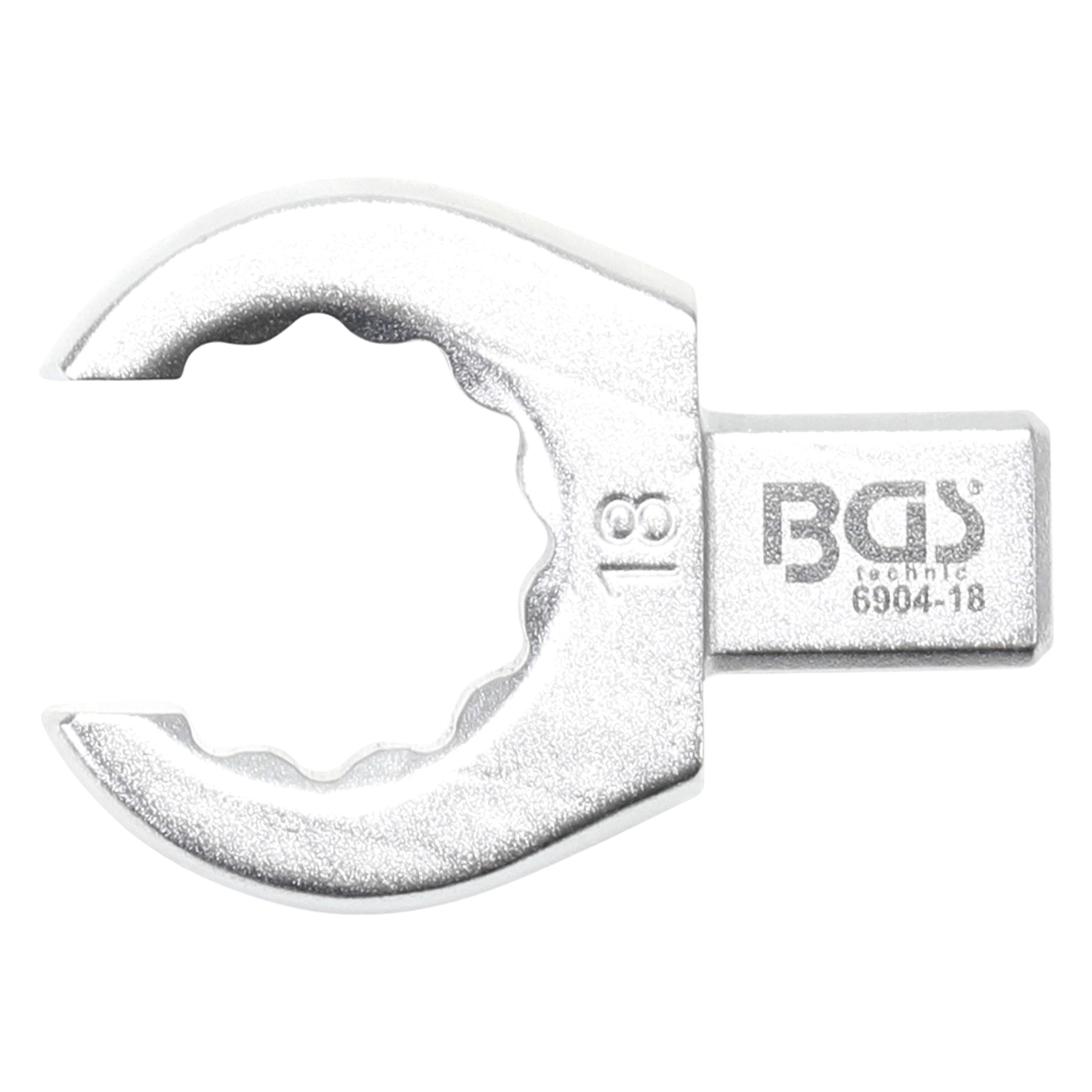 BGS Einsteck-Ringschlüssel offen 18 mm Aufnahme 9 x 12 mm (18 mm) (6904-18)