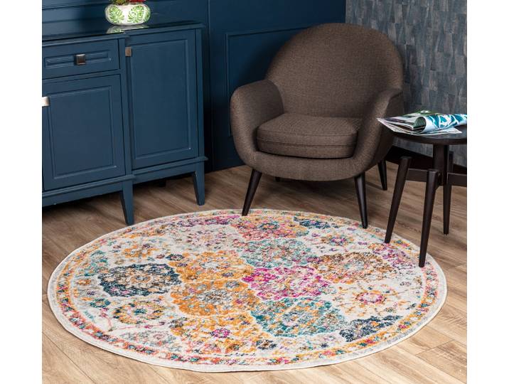 Teppich LIVABLISS CUZCO , orange, B:160cm H:11,4mm L:160cm, Polyester, Polypropylen (PP), Teppiche, Teppich