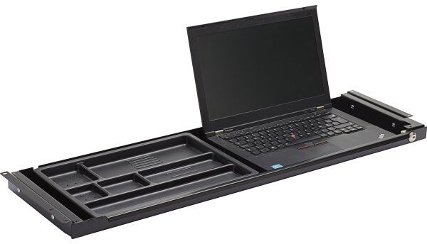 Lomax Slim Tray Udtræksskuffe M/lås, Sort