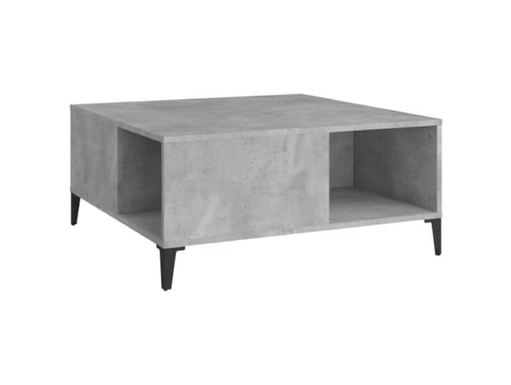 GHVBNMF Couchtisch Betongrau 80x80x36,5 cm Wohnzimmertisch Moderne Betonoptik für Wohnzimmer und Büro, mit praktischen offener Fächern für Zeitungen und Zeitschriften.