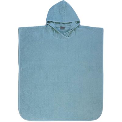 Badeponcho WÖRNER "Badeponcho Uni" Gr. M, blau (eisblau), L:80cm, Baumwolle, Hausmäntel, maschinenwaschbar, trocknergeeignet