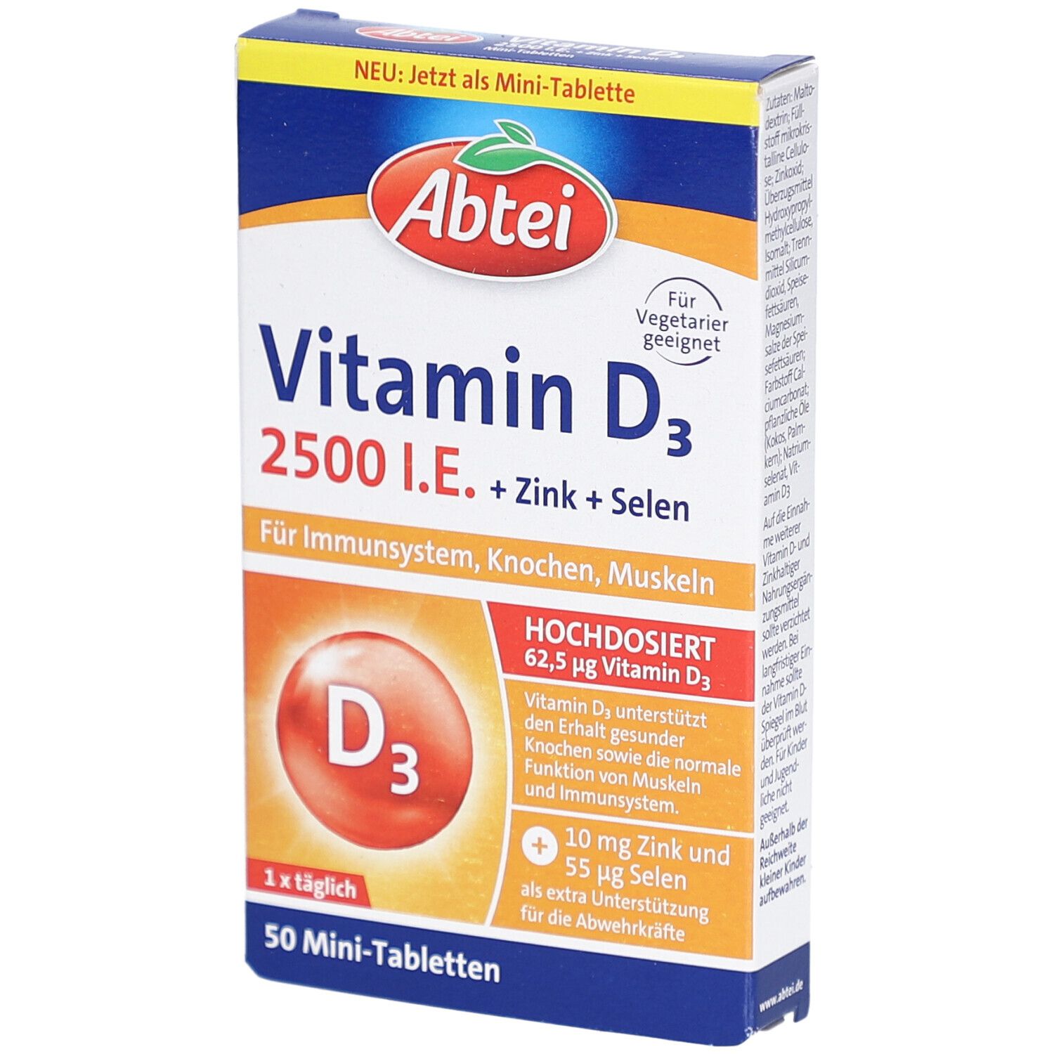Abtei Vitamin D3 2500 I.e. Mini Tabletten 50 St