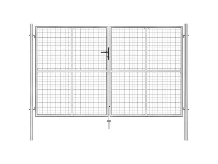 vidaXL Gartentor verzinkter Stahl 306x150 cm Silber