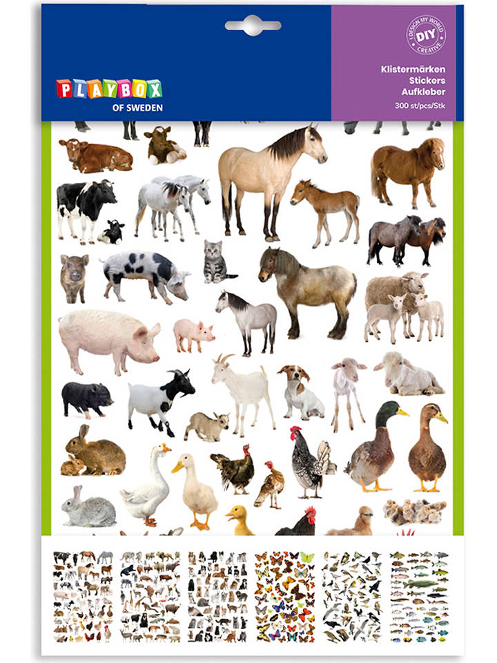 Playbox Sticker "Tiermotive" - 300 Stück - onesize