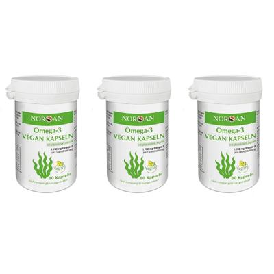 Norsan Omega-3 Vegan Algenöl Kapseln x3 3x80 St