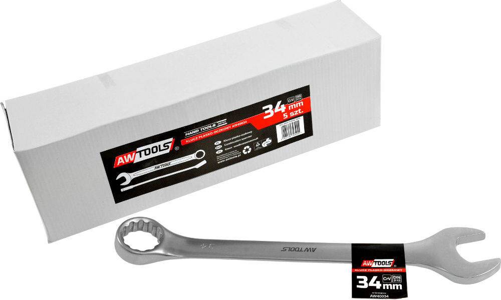 AWTOOLS Ringsleutel maat 34 mm van CrV conform DIN3113