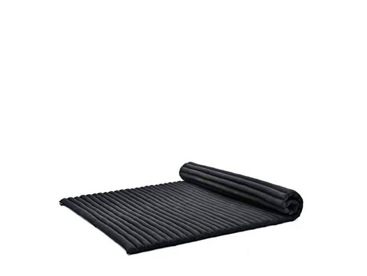 Leewadee Extra Breite Thai Rollmatte 190 x 145 cm Kapok fest Atmungsaktive Faltmatratze für Schlafen, Yoga, Meditation & Massage. Auf Reisen, beim Camping, im Auto oder als Gästebett