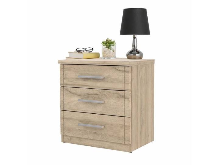 bv-vertrieb Schlafzimmer-Set Schlafzimmer Komfortbett Nachtschrank Kleiderschrank Eiche bianco