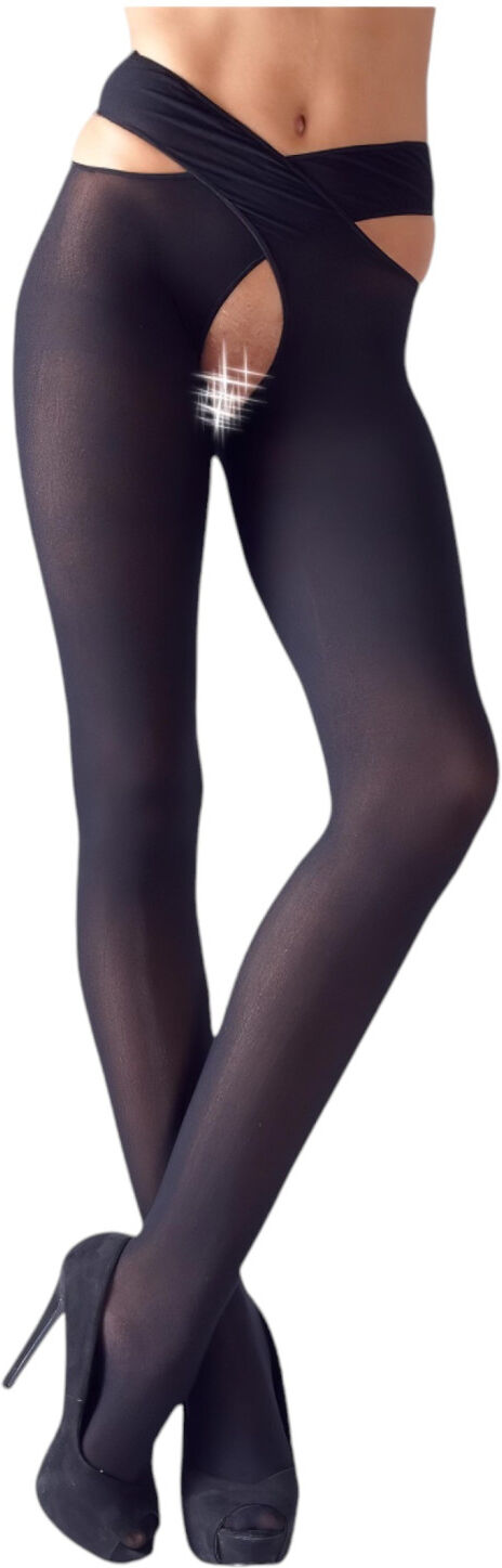 Cottelli - Black Criss-Cross Stockings