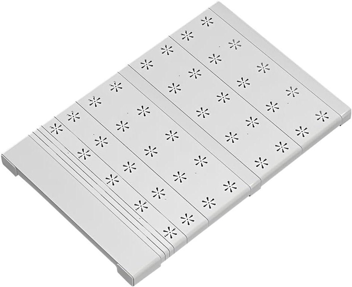 Wit Opbergrek Kastplanken Verdeler voor Kleding en Keuken, Verstelbaar en Uitbreidbaar (40,6 - 52 cm)