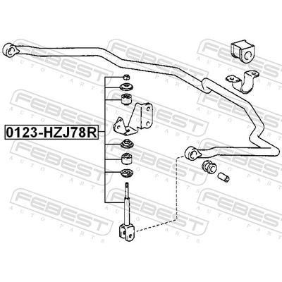 FEBEST Stange/Strebe, Stabilisator 0123-HZJ78R Hinterachse für TOYOTA