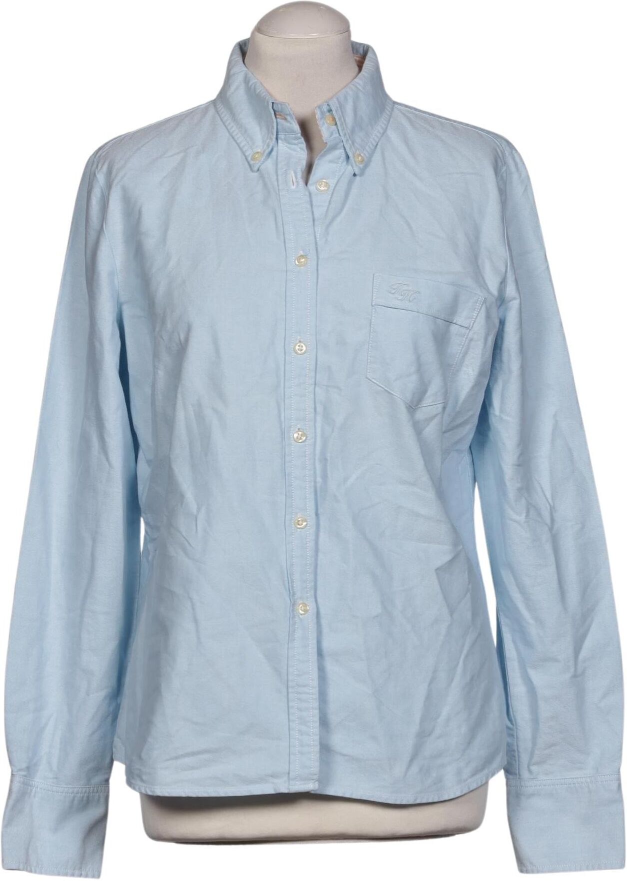 Tommy Hilfiger Damen Bluse, Hellblau, Gr. M, Baumwolle - Second Hand