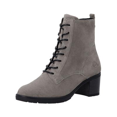 Schnürstiefelette REMONTE "Remonte Stiefelette Veloursleder", Damen, Gr. 42, grau, Veloursleder, Schuhe Schnürstiefelette