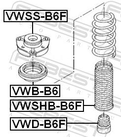 Febest Schutzkappe/faltenbalg, Stoßdämpfer Vwshb-B6f Vorderachse Für Faw Vag
