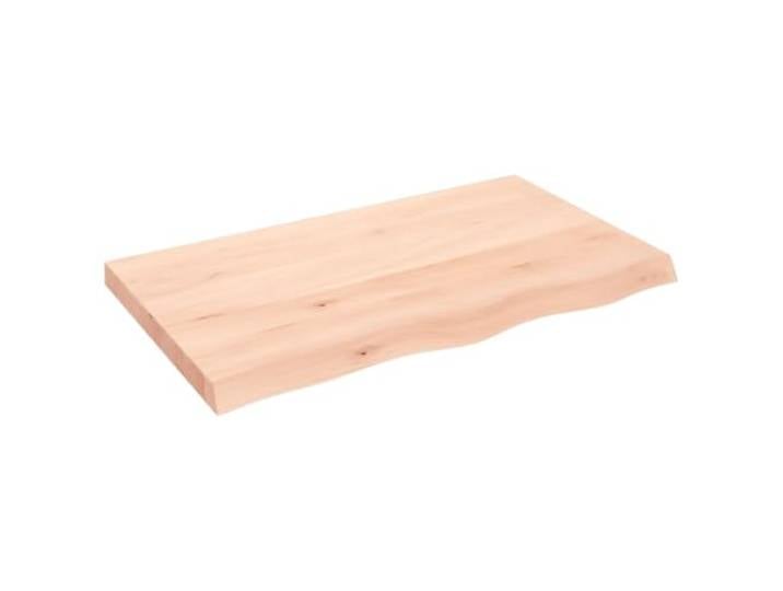 Tischplatte Eiche Massivholz 100x60x(2-6) cm, roh ny Handgefertigt, für den Rand, universell einsetzbar, raue Oberfläche, Äste schwarz gefüllt
