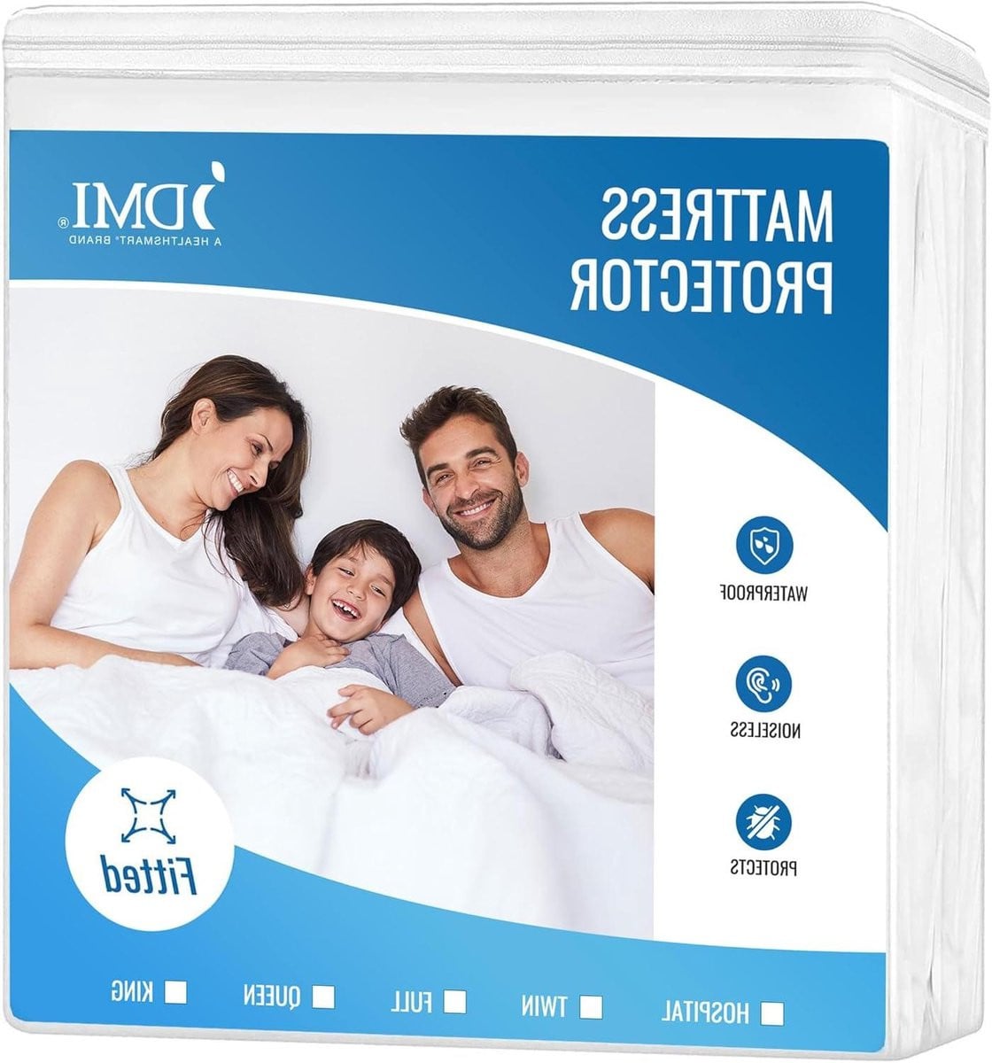 Waterdichte en antiallergene matrasbeschermer Queen Size - Wit